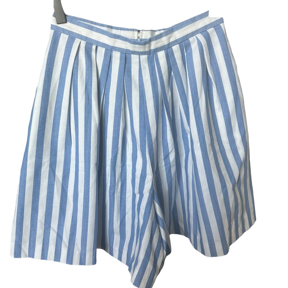 Vintage 80's 90's  PBJ Sport Striped High Waisted Shorts Blue White Size 9